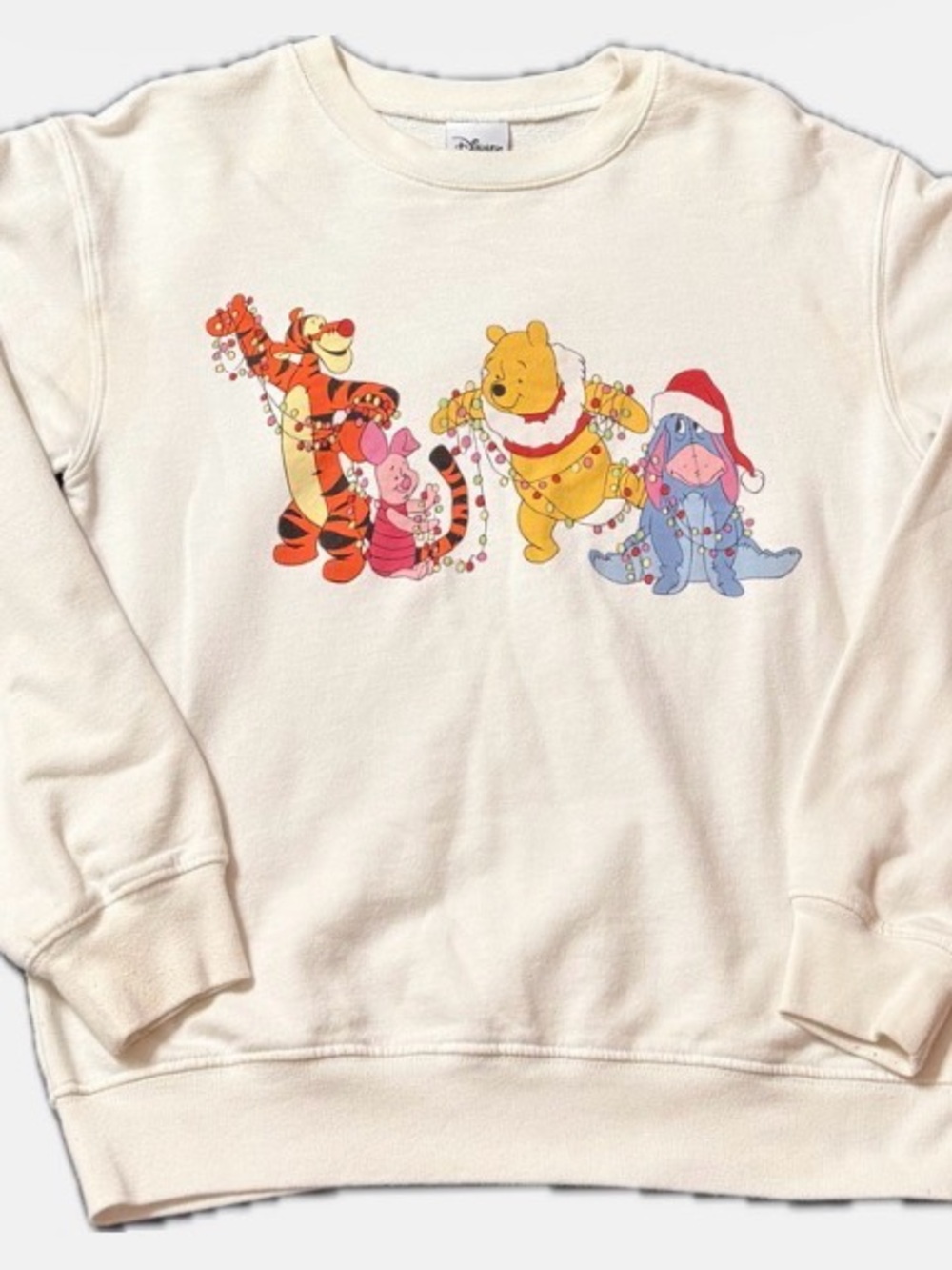 Kids Disney White Sweatshirt with Winnie the Pooh Holiday Characters